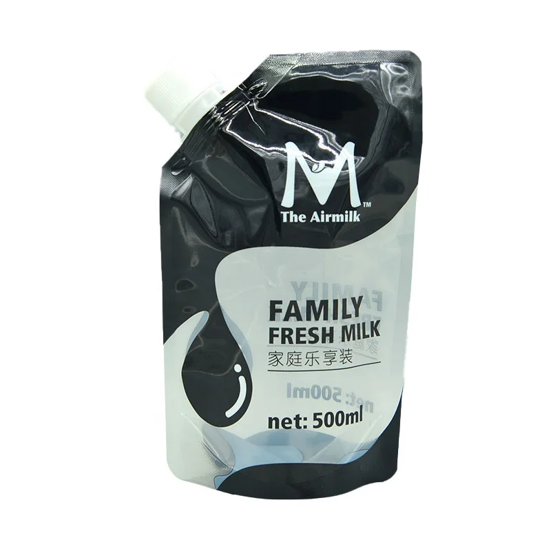 BPA free transparent plastic drink juice fruit liquid packaging stand up bag spout pouch biodergrable pouch spout