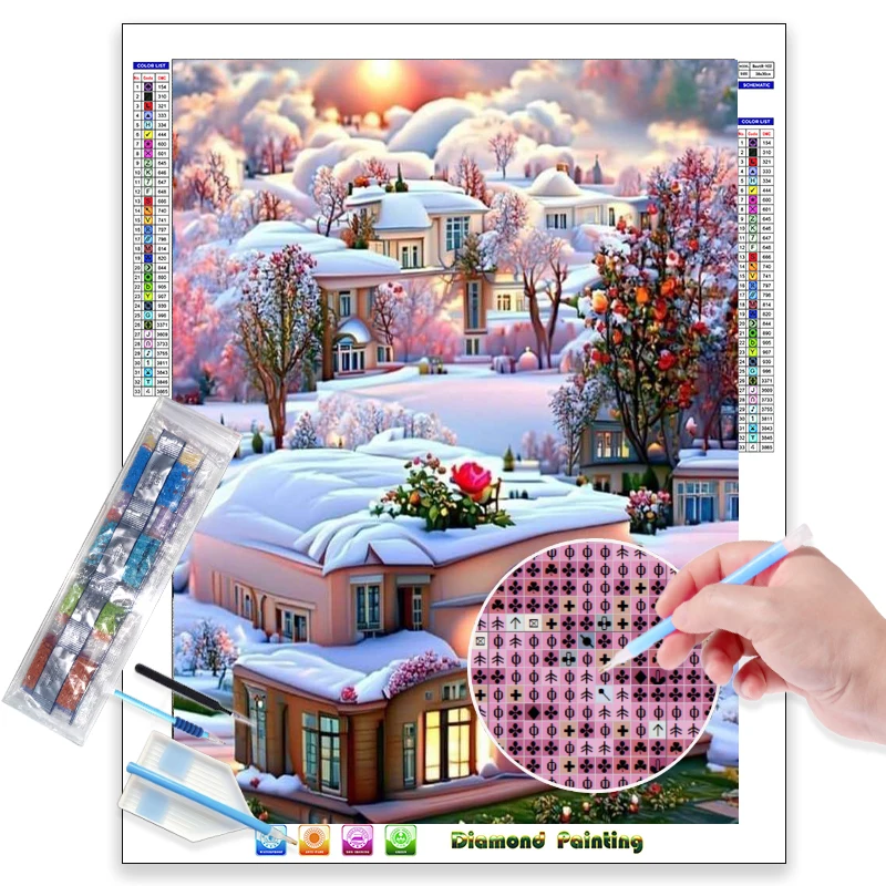 ML-S03 The Best Short Lint Canvas Fantasy Scenary Wholesale 5D Diamond Painting with Round and Square Resin Stones