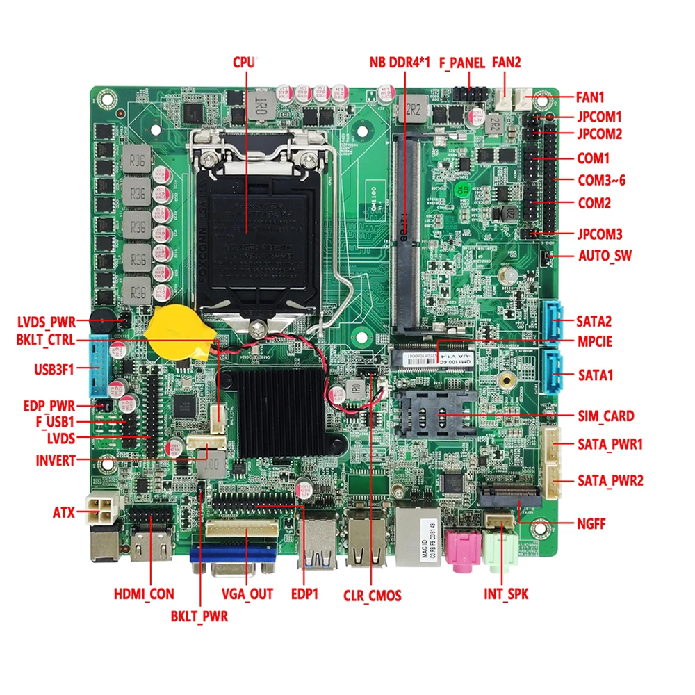 gaming motherboard Support Skylake 6/7 generation i3 i5 i7 motherboard H170 Intel Core dual network motherboard for mini pcs