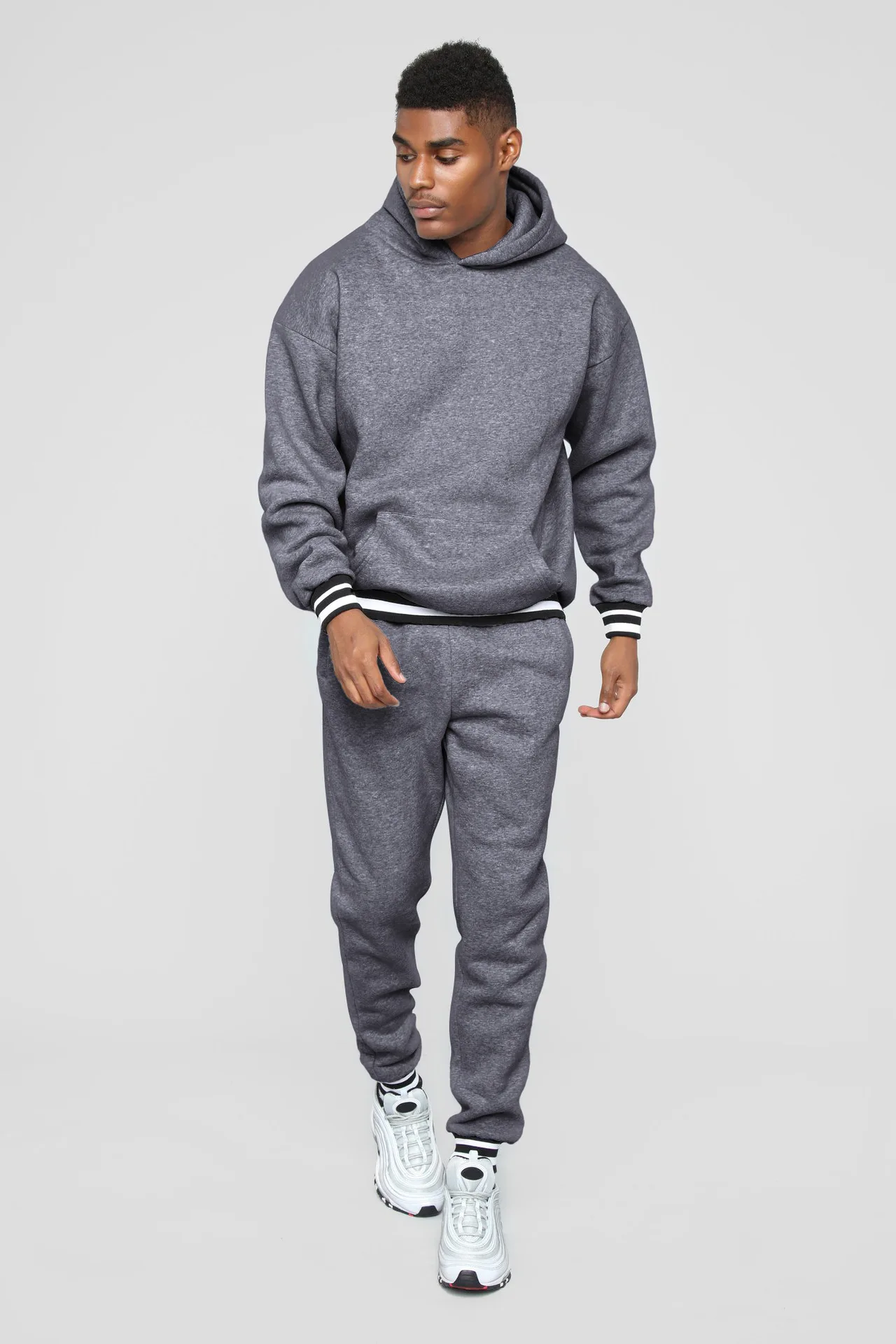 New Custom Wholesale Men Hoodie Sweat Suit Jogging Tracksuit Set