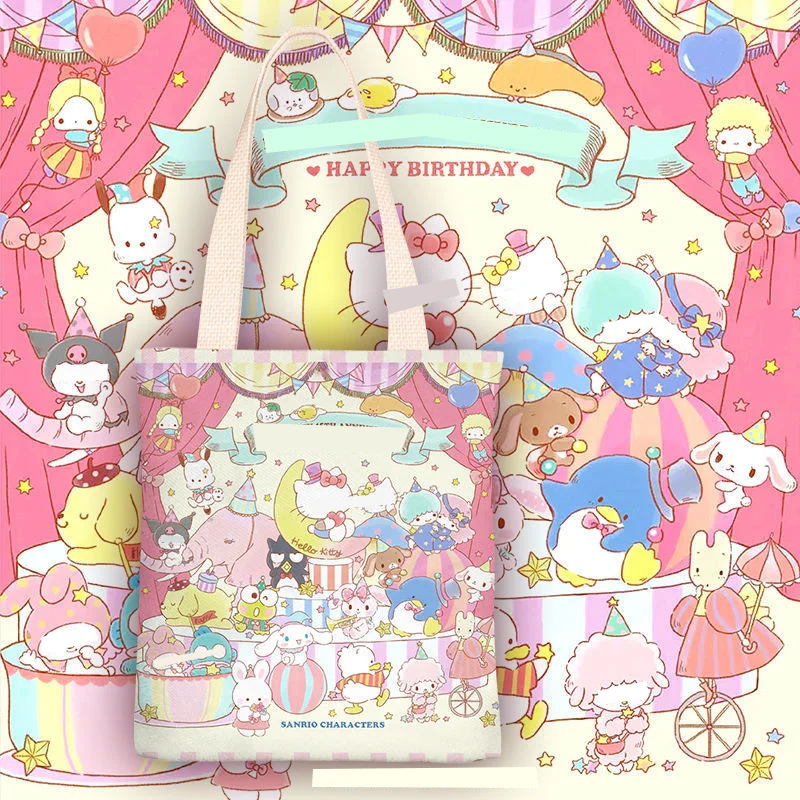 2024 Wholesale New KT Cat ins Small Fresh Cartoon Canvas Bag Female Student Shoulder Bag Simple Class Bag Large Capacity Handbag