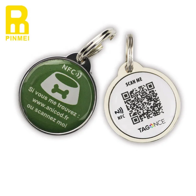NFC QR штрих-кода dog tag ID номер бирка для животных Rfid ПЭТ