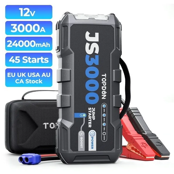 TOPDON Canada USA EU NL UK Stock JS3000 3000A 24000mAh 12V Portable Battery Booster Pack Auto Truck Car Jump Starter Power Bank