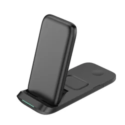 Hot Sales Wholesale Price eBay Folding Fast Charging 15W 10W QC 3.0 Mobile Phone Airpods iWatch 3 in 1 Wireless Charger