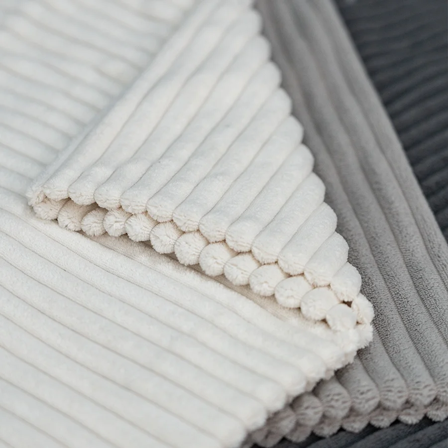 Chinese Manufacturer High Quality fabric 100%polyester Knitted High quality velvet  corduroy textile fabric for sofa