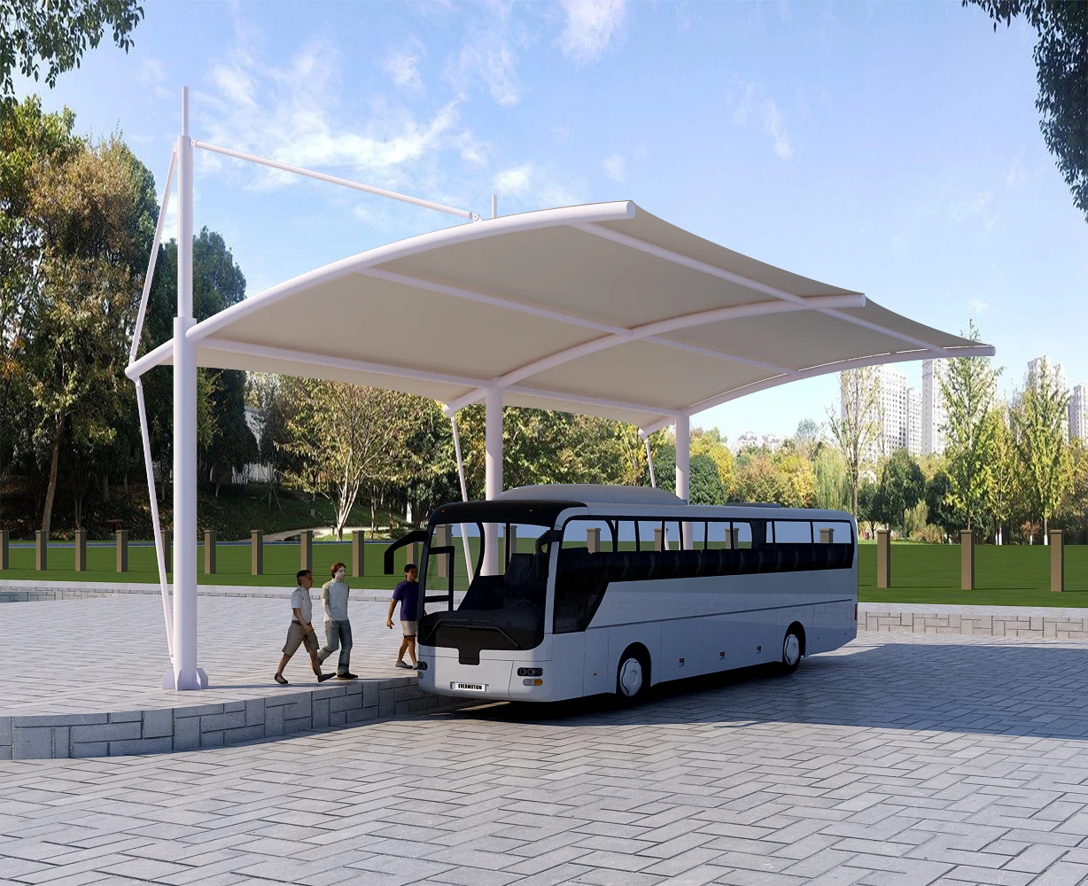 XZ OEM ODM 10 x 20 curved roof garage bus shelter carport double parking canopy