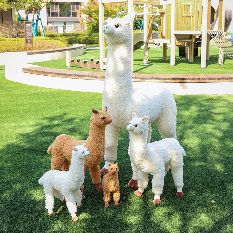 Greenmart Custom Design Simulated Alpaca Wool Toy Sheep Cute Plush Baby Comfort Pillow Party Decoration for Children Riding Toys
