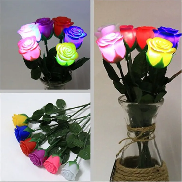 
Promotional Plastic LED Rose Flower for Party or Lovers Gift 