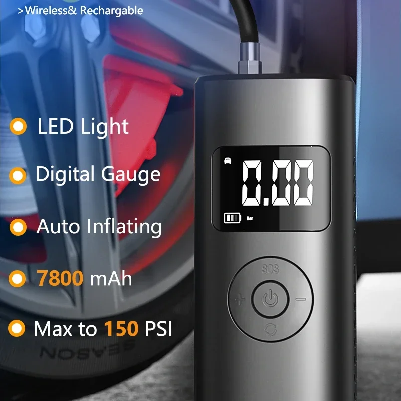 tire pressure monitor portable electric air pump mini bike pump