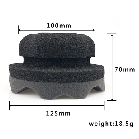 Wave Black Foam Tire Waxing Sponge Pad Handle Dressing