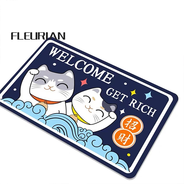 Indoor Doormat Absorbent Rubber Backing Non Slip Door Mat for Front Door Inside Floor Dirt Trapper Mats Cotton Entrance Rug