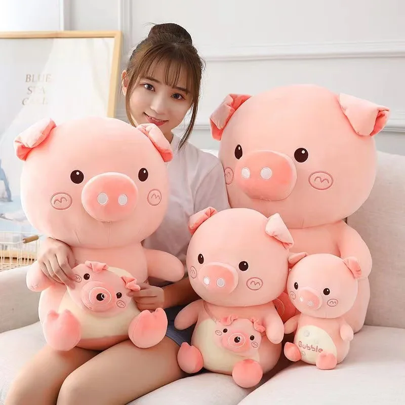 A variety of cute bubble pig plush toys stuffed with soft neck pillows Fun plush gifts for children