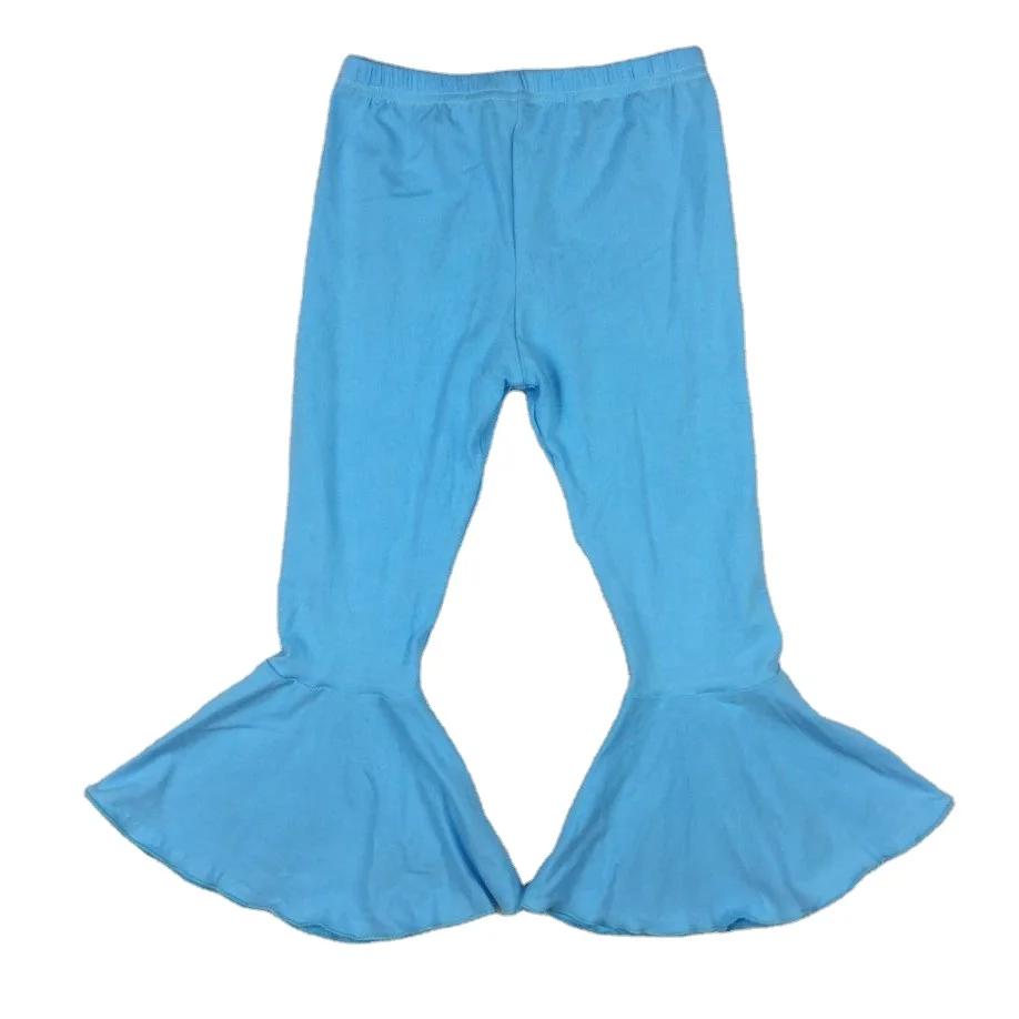  2021 hot-selling RTS ruffle bell pants for baby girls wholesale spring fall winter kids clothing