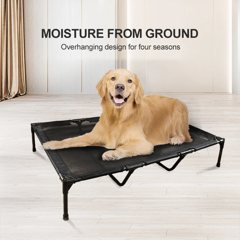 Four seasons can disassemble and wash iron frame moisture-proof breathable camp bed in large dog off the ground elevated dog bed