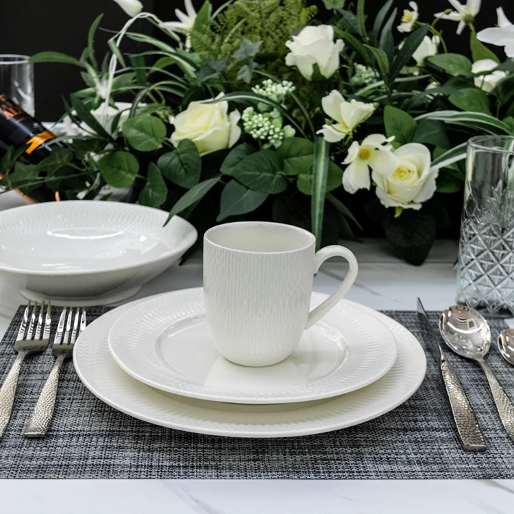 wholesale  porcelain white plates porcelain dinner sets hotel-restaurant servies dinnerware rustic