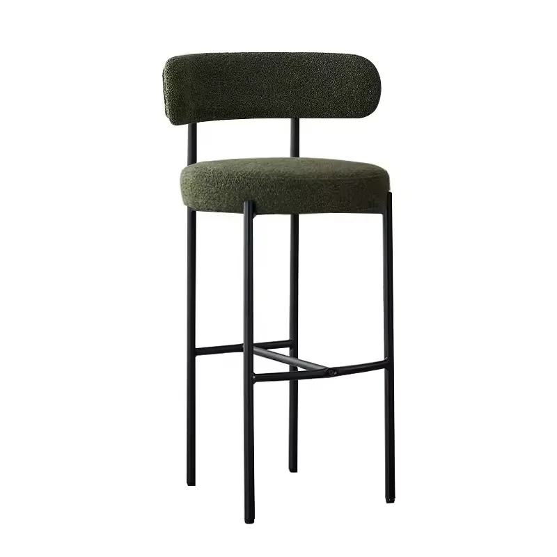 Restaurant Bar Furniture Luxury Metal Legs Soft Cushion Velvet Bar Stool Chair Kitchen Bar Tall Chairs