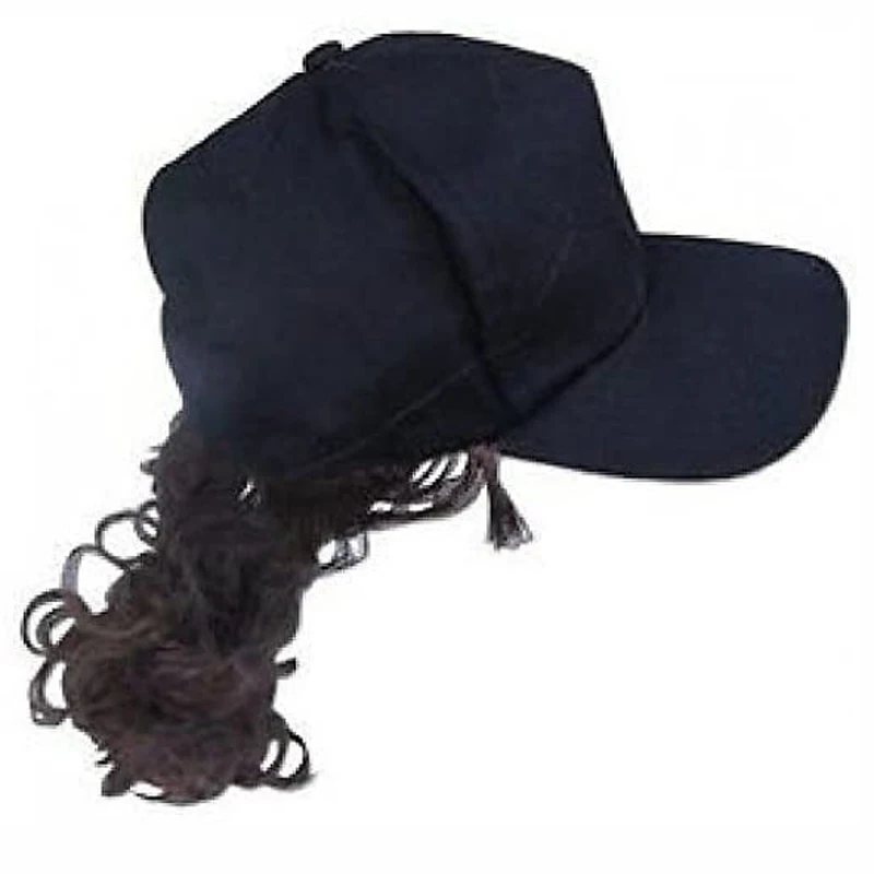 Fashionable Baseball Cap Hat Wig Long Straight Hairpiece Outdoor Travel Wig Hats Hair Wigs With Hats