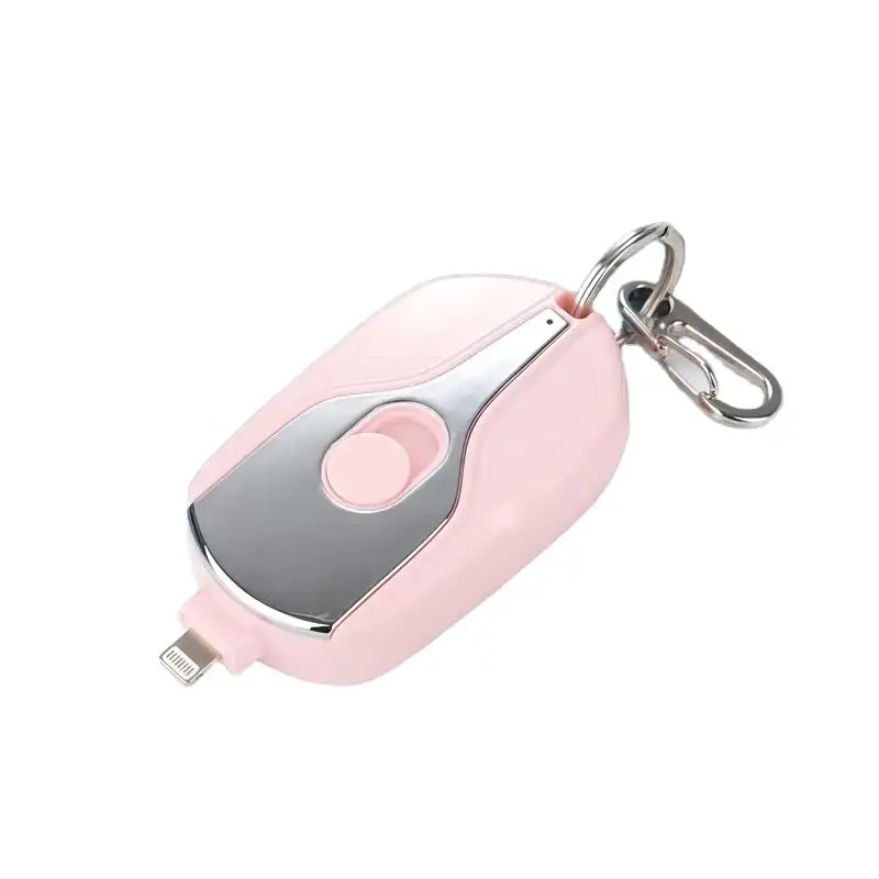 Hot Product Portable Mini Keychain Power Bank 1500mAh Backup Charge Portable Fast Charger Emergency Telescopic Plug Design