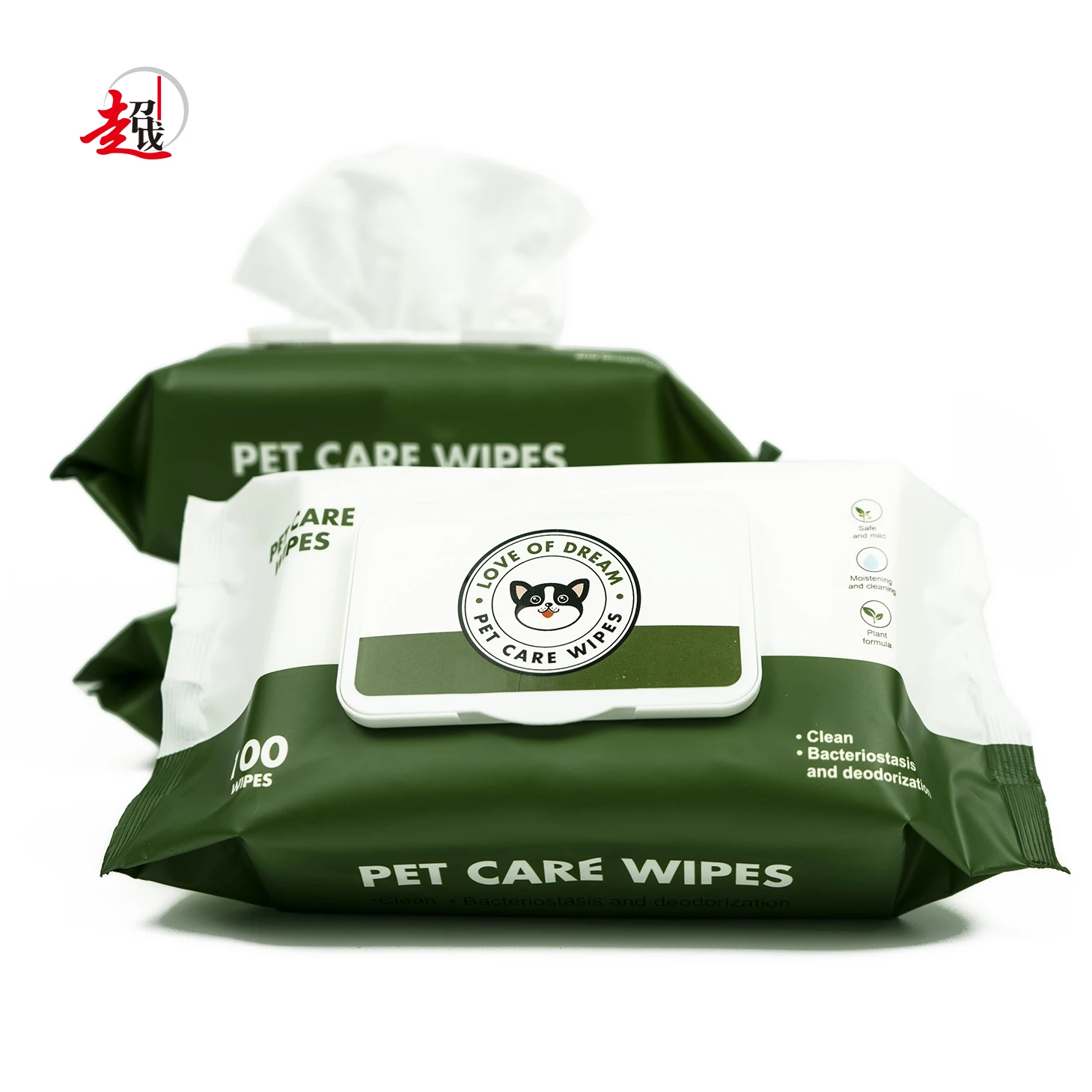100pcs biodegradable disinfection wrinkle for dogs pet wipes cleaning wipes