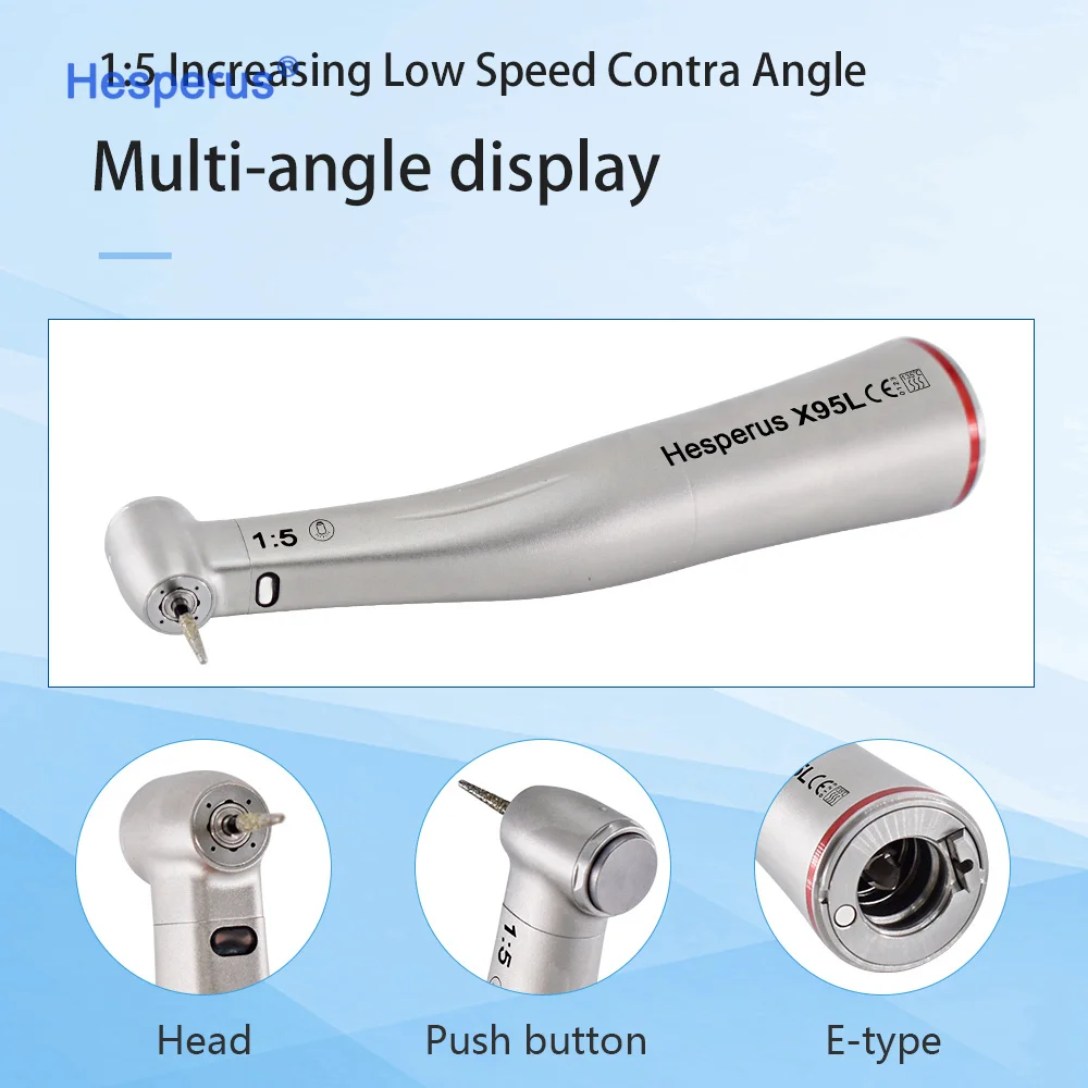 Hot 1:5 Turbine Push Button High Speed Dental Handpiece Dental Led Quick Coupling Fiber Optic Handpiece