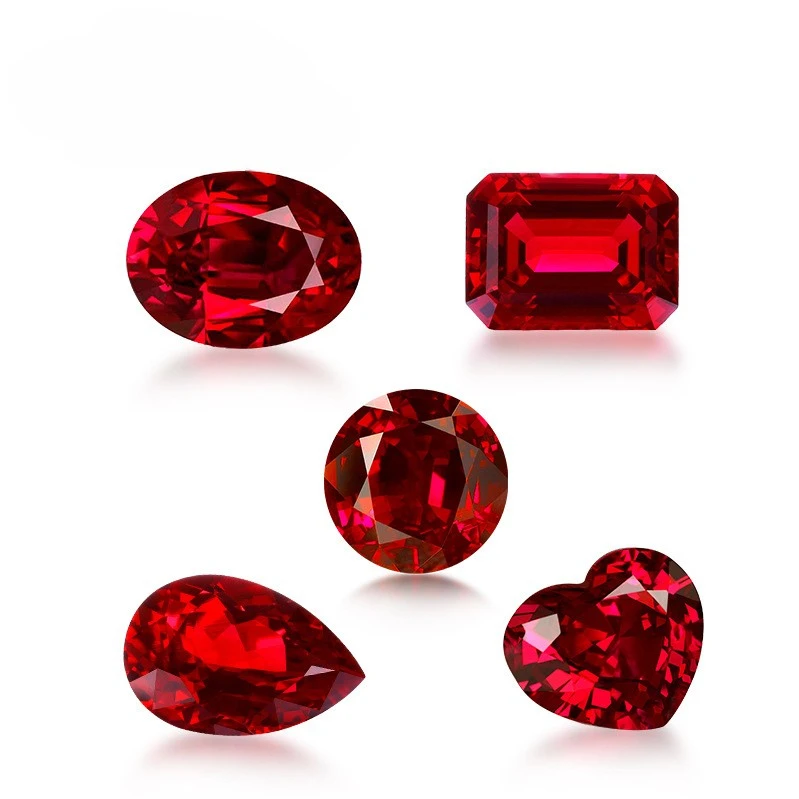 AGL Certified 5A Grade Lab Grown Ruby Emerald Cut Pear Cut Fine Jewelry Synthetic Moissanite Stone Loose Ruby