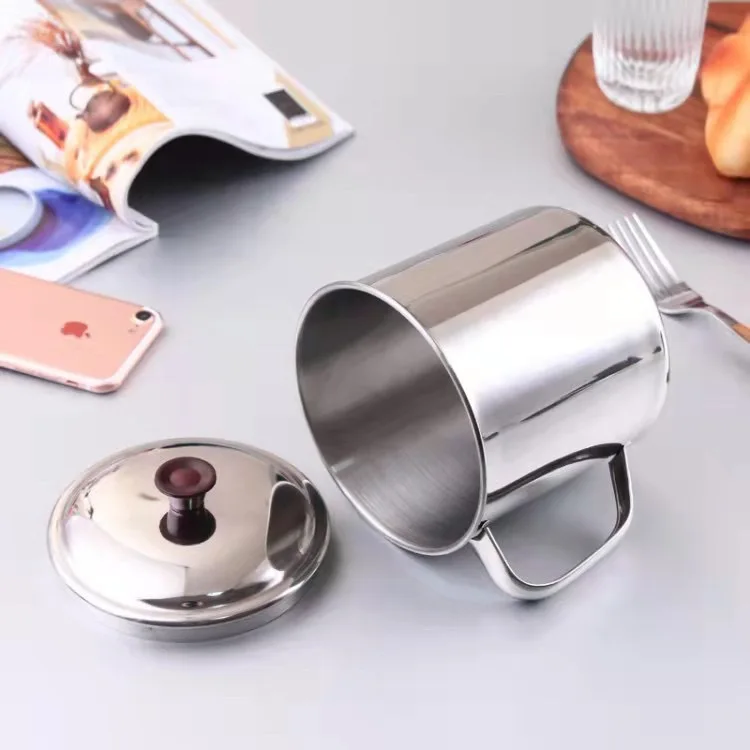 Cheap cup Customized LOGO Stainless Steel Insulated Travel Cup with Lid  Household Thermos Metal Beer Mug Water Coffee Cup