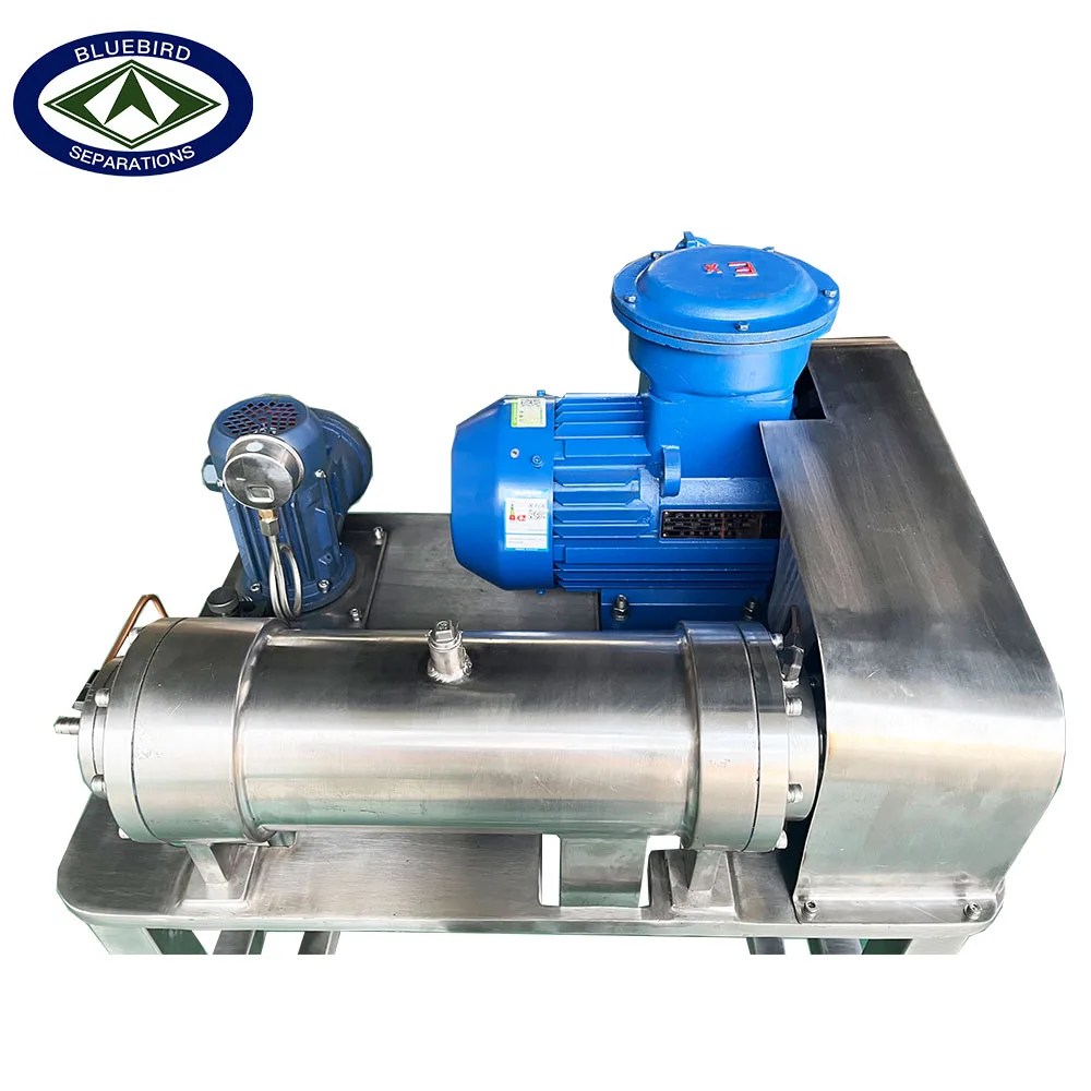 Two-phase decanter centrifuge for drilling mud laboratory size