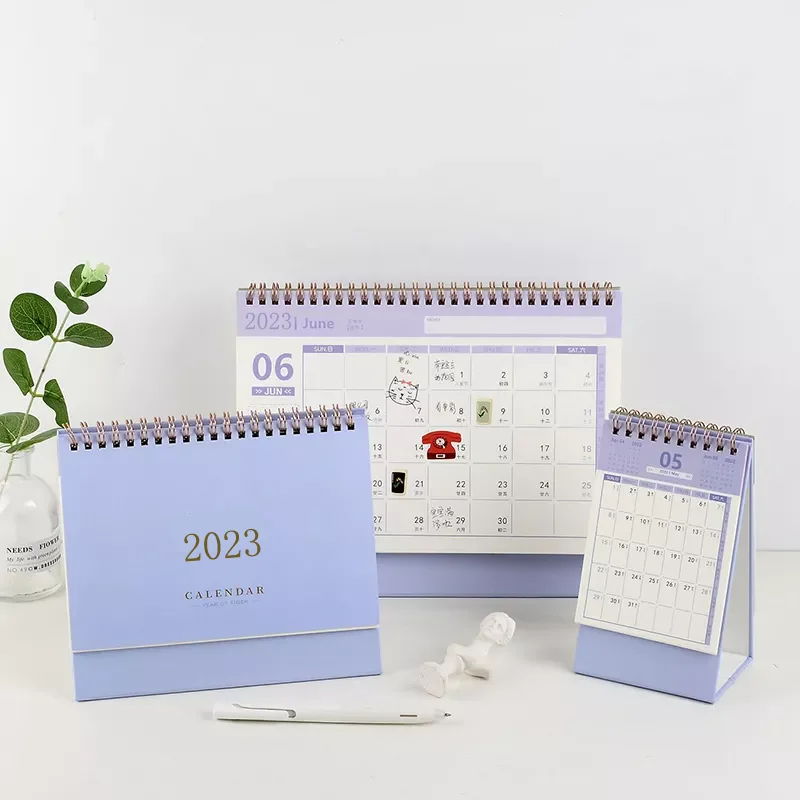 New Product 2023 Calendar Printing Leather Luxury Monthly Planner Sublimation Table Desk Calendar