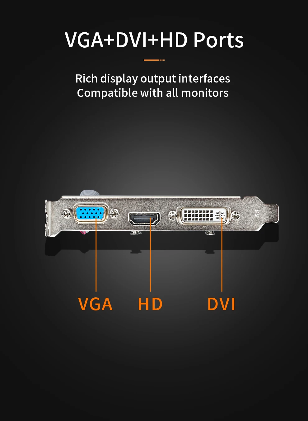 Новая оригинальная видеокарта GT610 GPU Nvidia Geforce 2GB GDDR3 VGA 35W 64-разрядная для настольных ПК