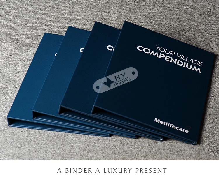 Factory wholesale custom logo cloth covered bound portfolio folder