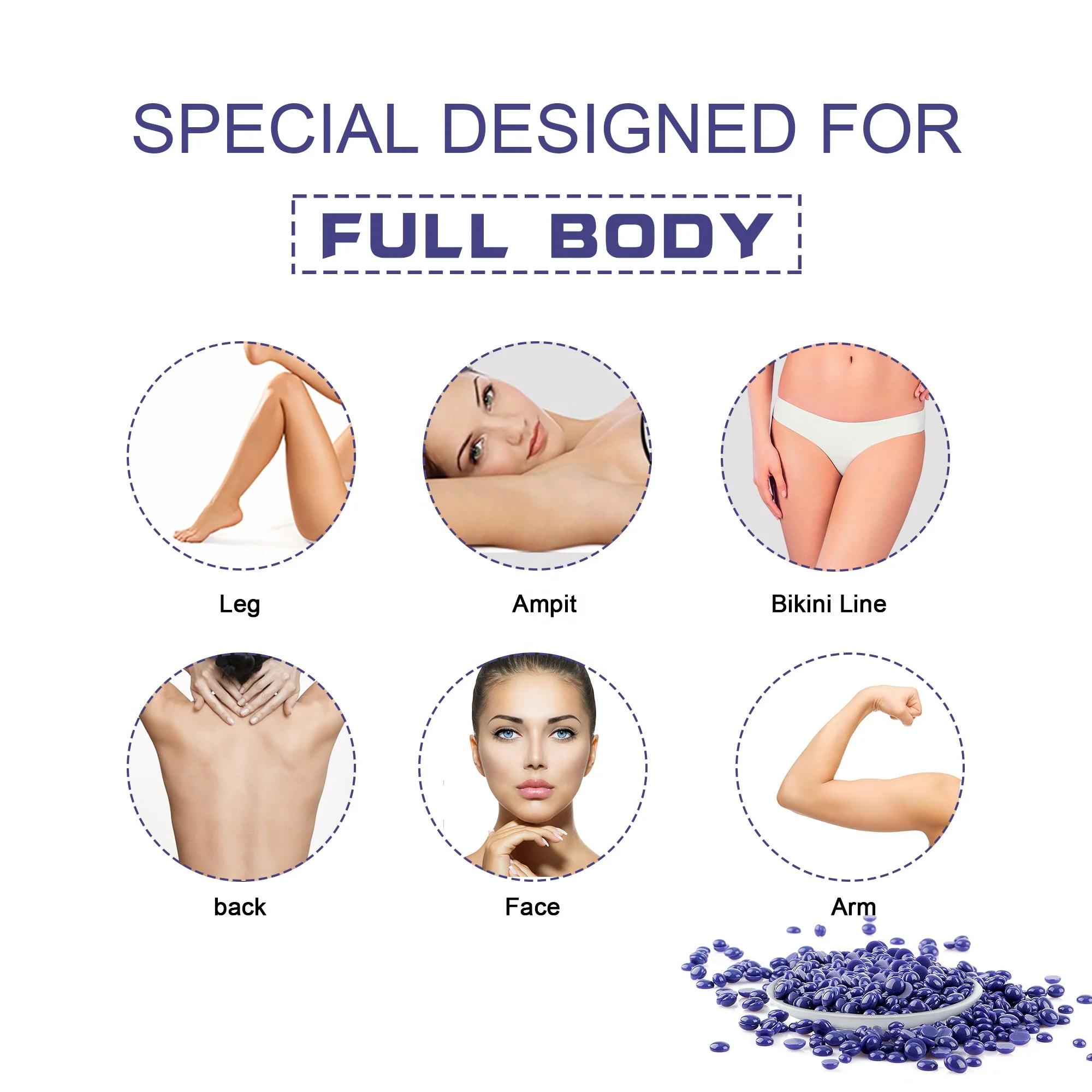 New arrival epilation wax hair removal wax beads home and salone use hard wax beans for hair removal