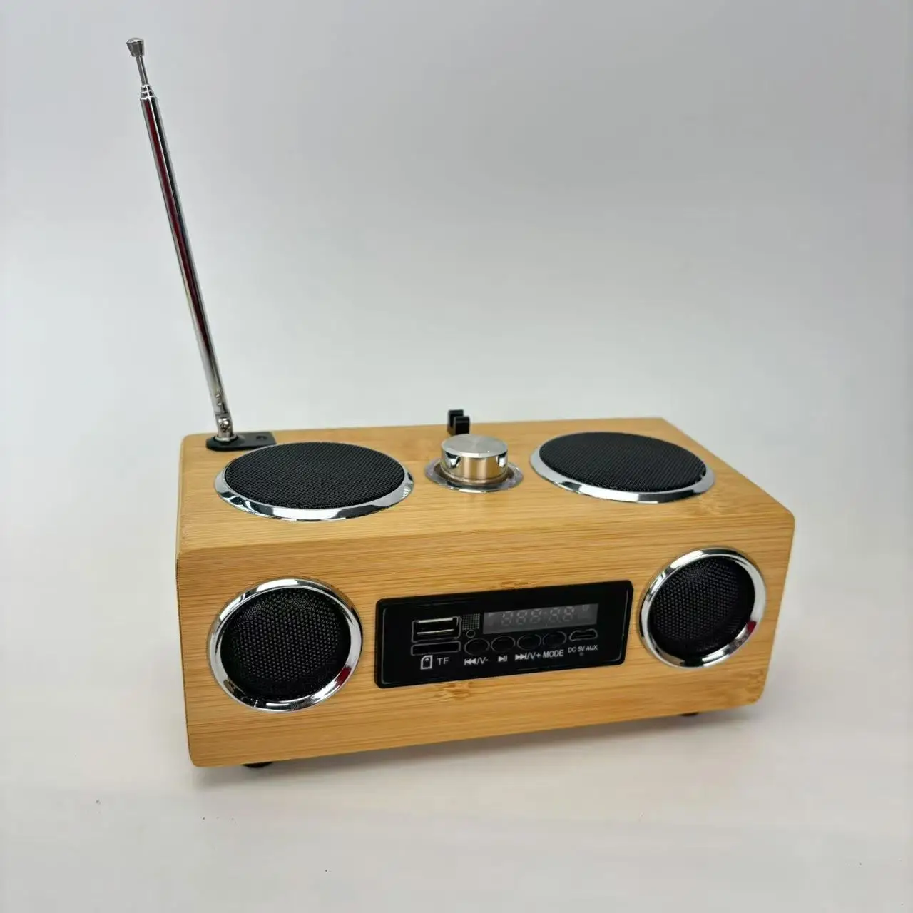 Portable Wooden Bamboo Altavoz Inalambrico Parlantes Bocinas Wireless Bluetooth Speaker BT Sound Box Loudspeaker with FM Radio