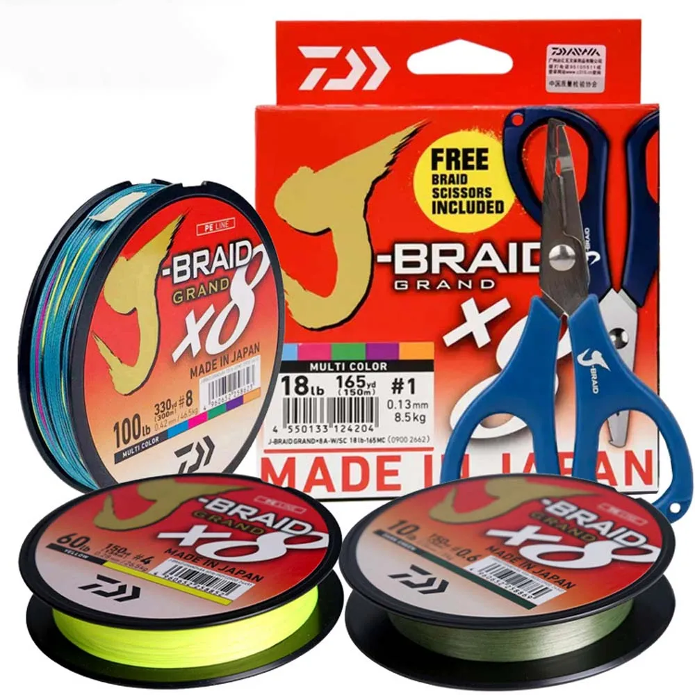 Оригинальная X8 плетеная J-BRAID DAIWA, 8 стендов, леска, японская моноволоконная, без косы, 300 м
