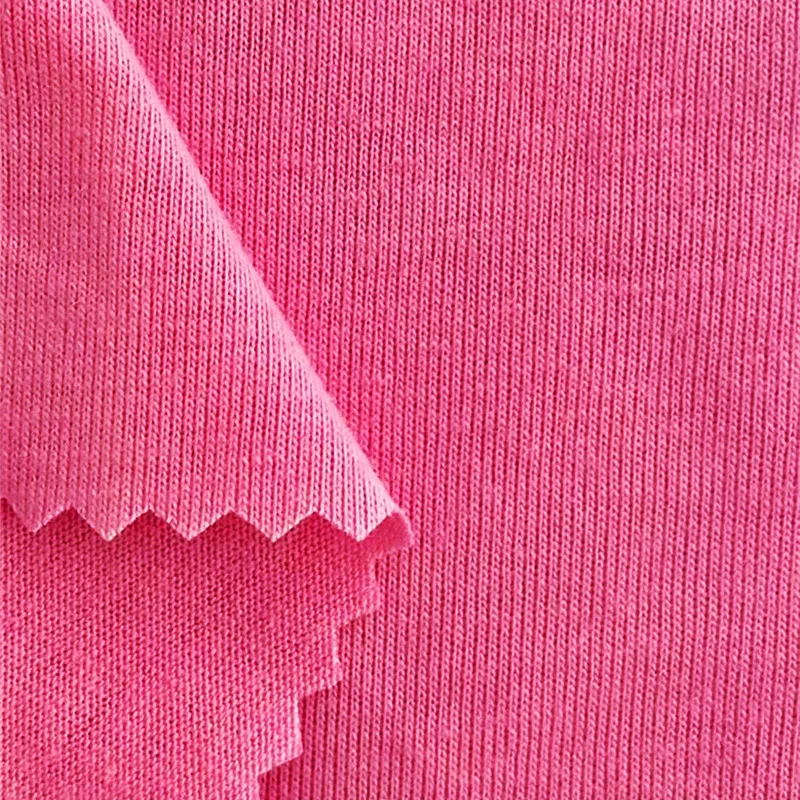 Hot style pull frame polyester cotton jersey plain T-shirt knitted 32 TC / CVC fabric