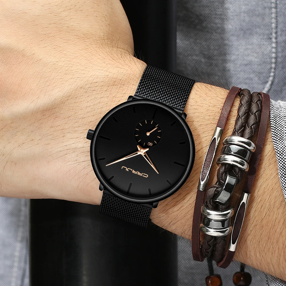 Relojes Hombre Crrju 2150 Original Minimalist Mens Wrist Watches Fashion Private Label Quartz Watch