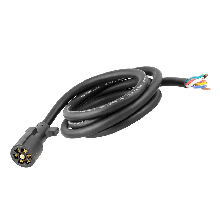 Trailer Socket Cable Harness 4 Way Flat 7 Pin RV Blade Trailer Harness Plug Blunt Cut Wire