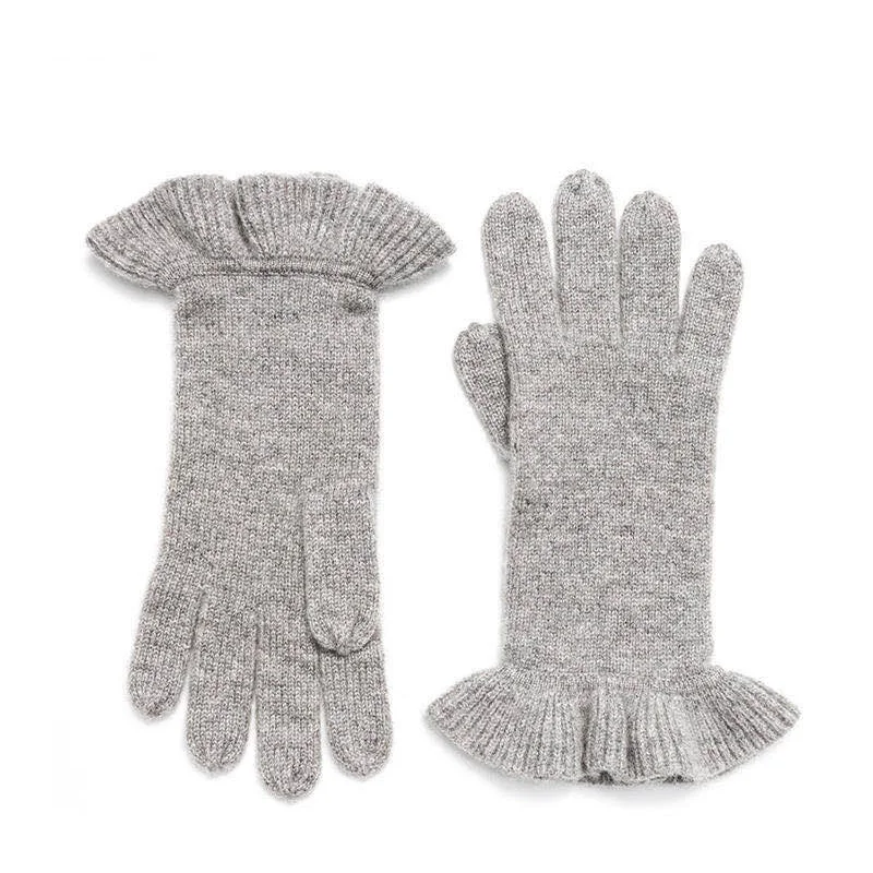 Fashionable 100% Cashmere Gloves Wool Gloves Wrist Petal Design Wrist Warmers
