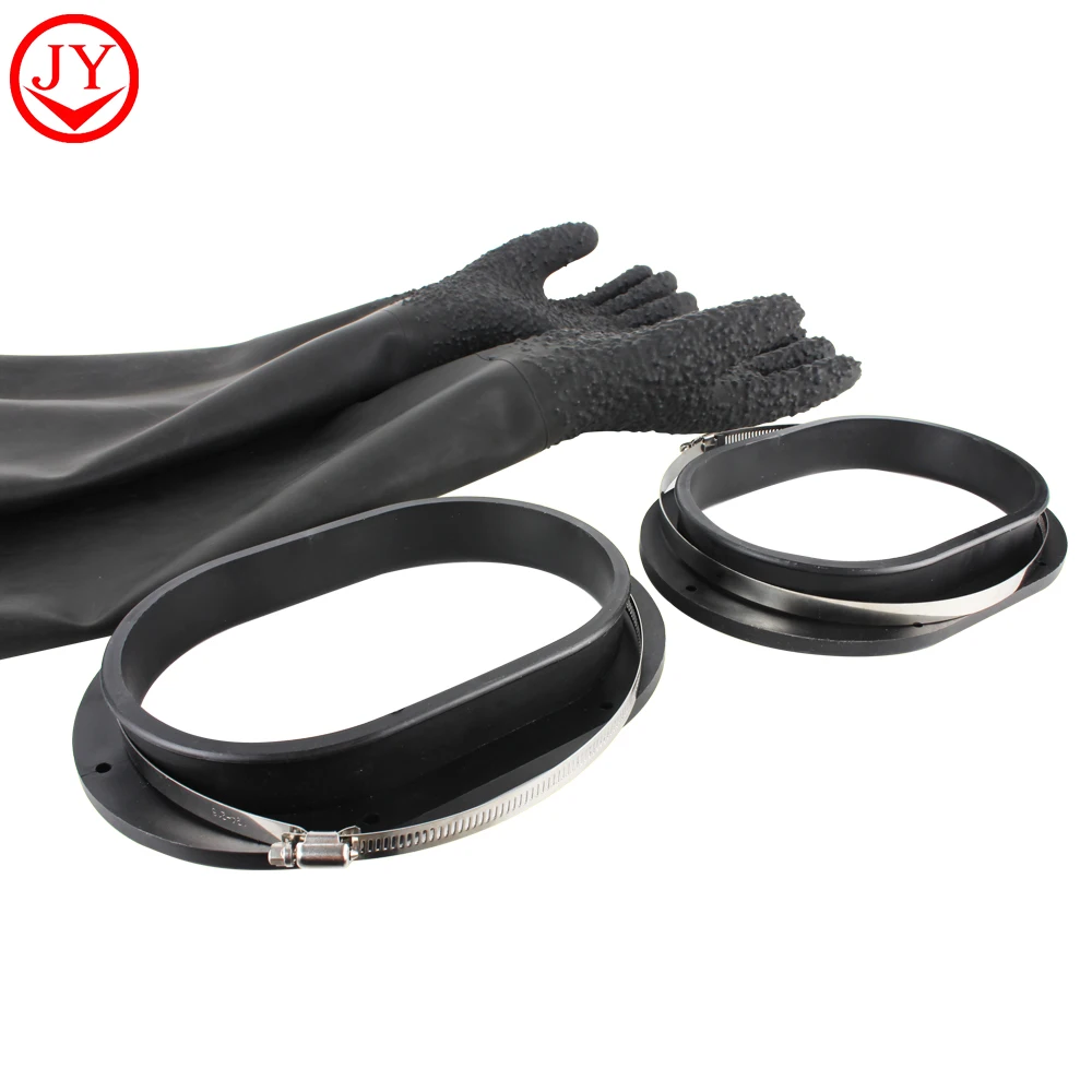 Sandblasting glove equipment ring sandblaster gloves sandblasting rubber gloves China Factory