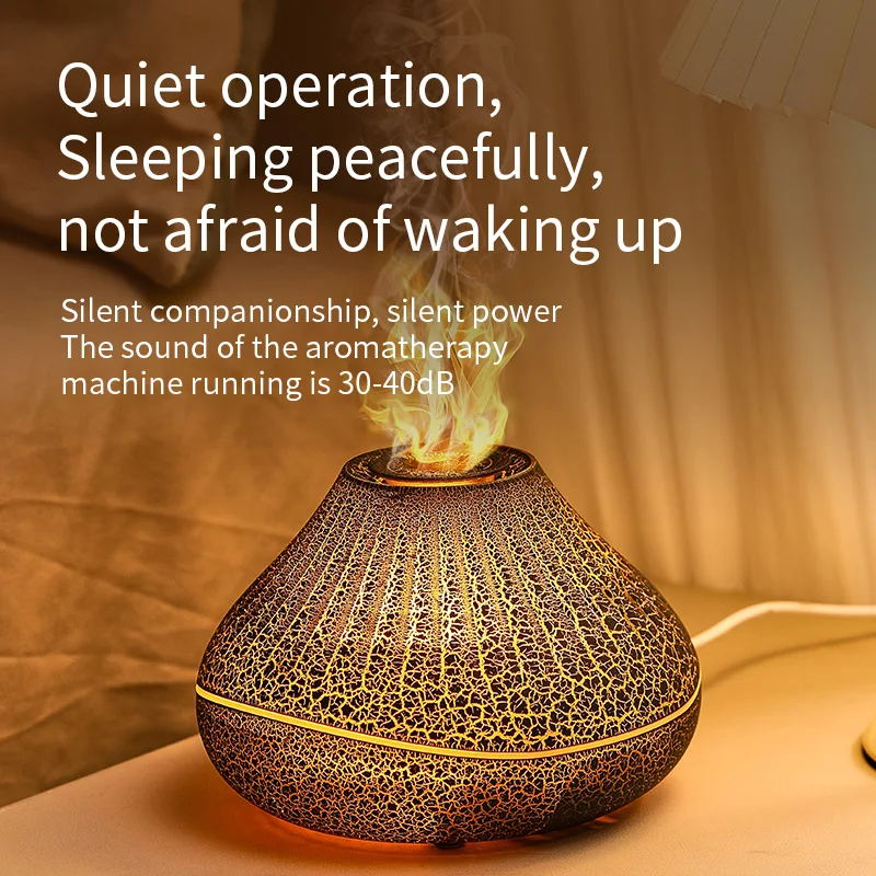 Household Essential Oil Volcano Flame Humidifier air Aroma Diffuser Water Vaporizer Home   Luxury Fragrance Machine