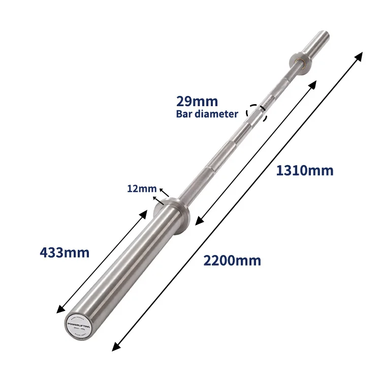 Rouser Fitness Weight Bar Spire Mountain Knurling Barbell Powerlifting Training Stainless Steel Barbell Rod