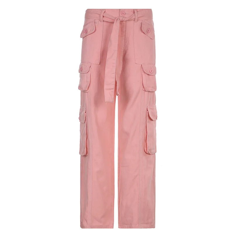 Overalls Ladies summer high street wide leg Fashion Hiphop Pants Women