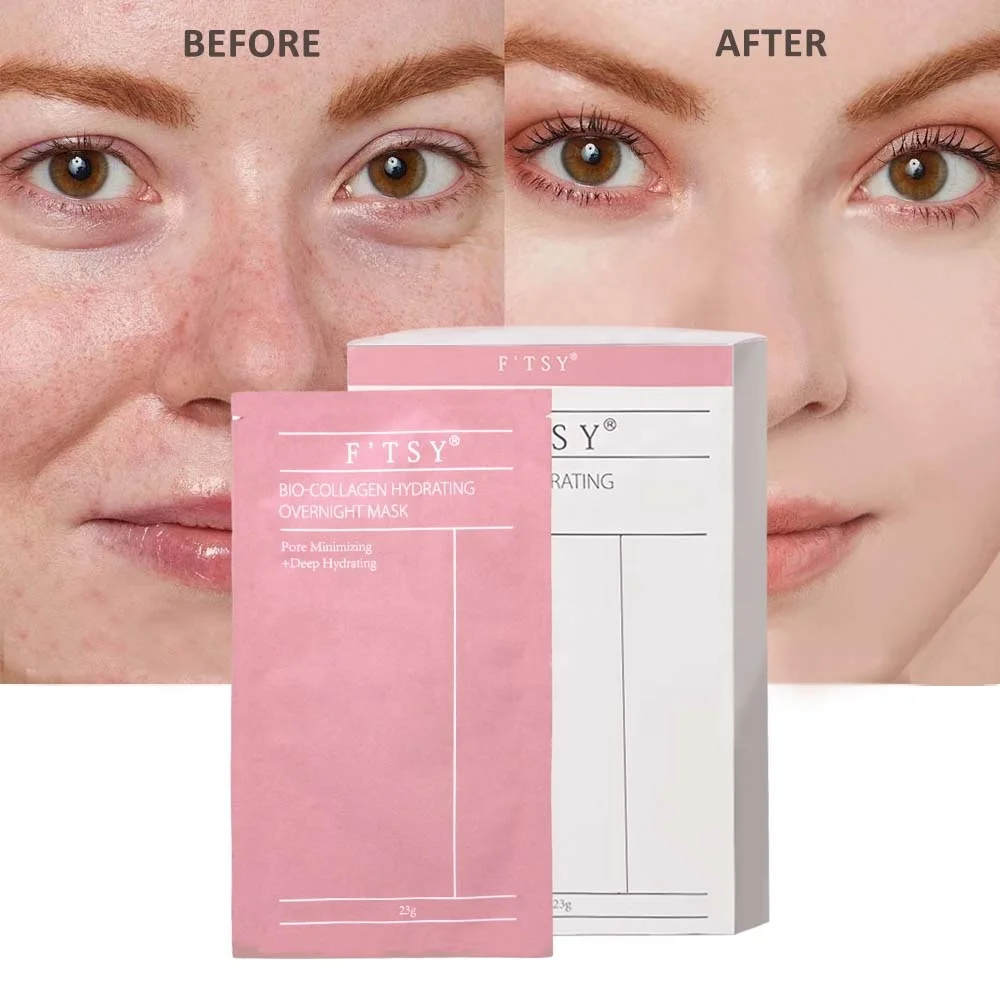 Low Molecular Bio-Collagen Face Mask Lifting Firming  Moisturizing Overnight Glowing Overnight Mask 34g