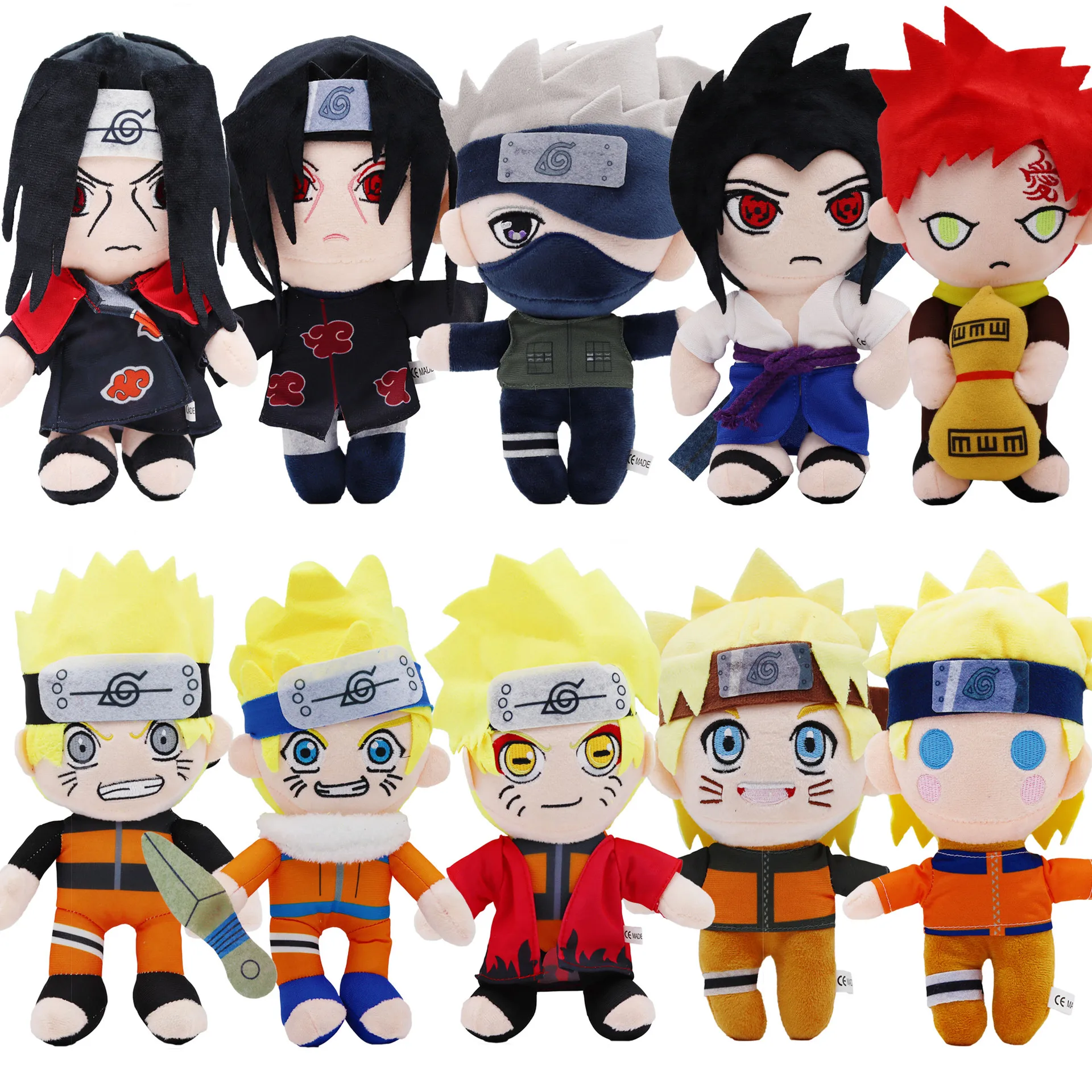 Japan Anime Narutoed Series Plush Stuffed Toys Uchiha Itachi Kakashi Sasuke Cartoon Figure Dolls Pendant Kids Gifts Decor
