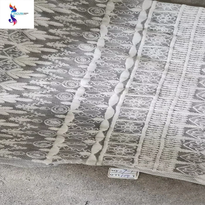 Cheap kilo price white color wedding mesh lace embroidery stock fabric