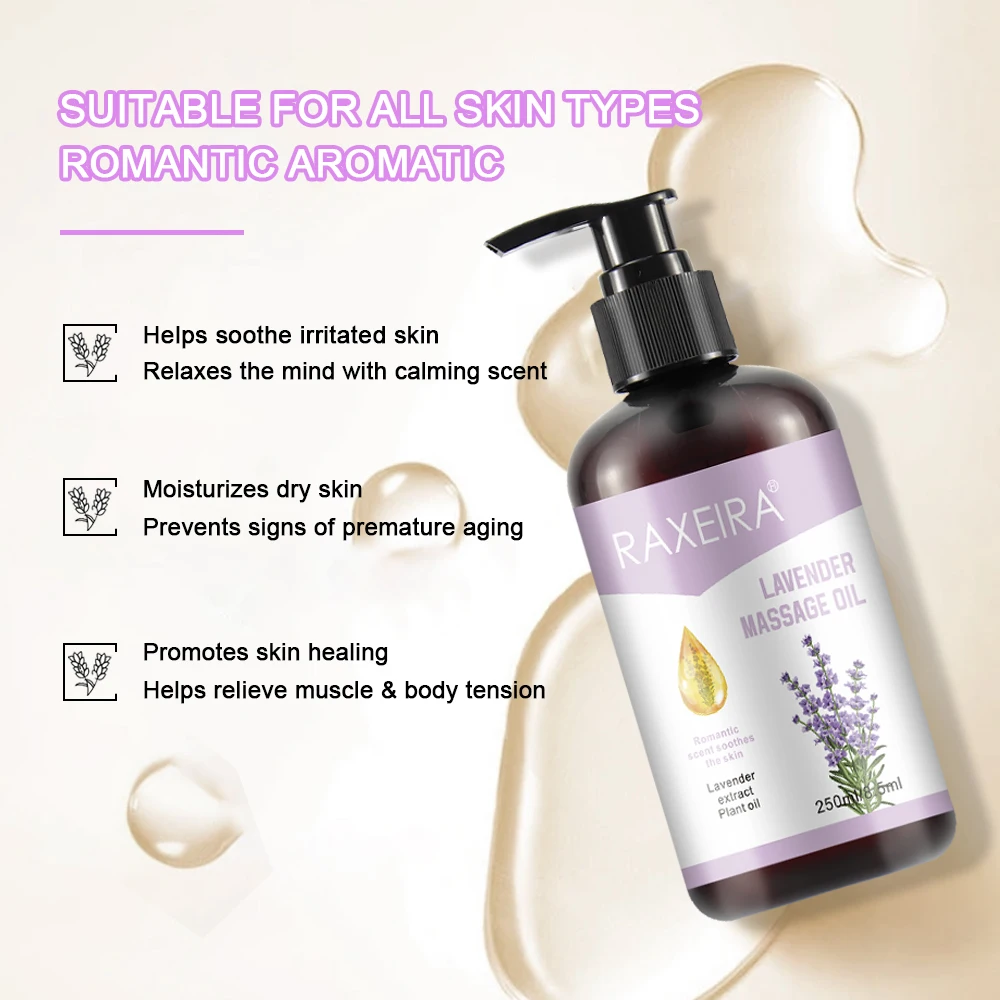 Pure Lavender Relaxing Massage Oil Bulk For Body Organic Massaging Muscles Lavender Massage Oil Private Label