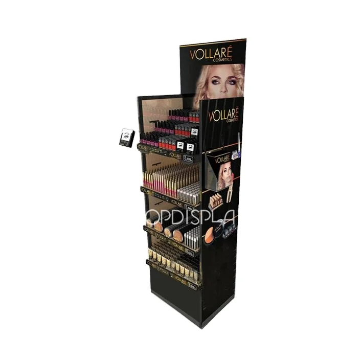 Best Selling cosmetic Paper Display Floor Corrugated Eyeliner And Mascara Stand