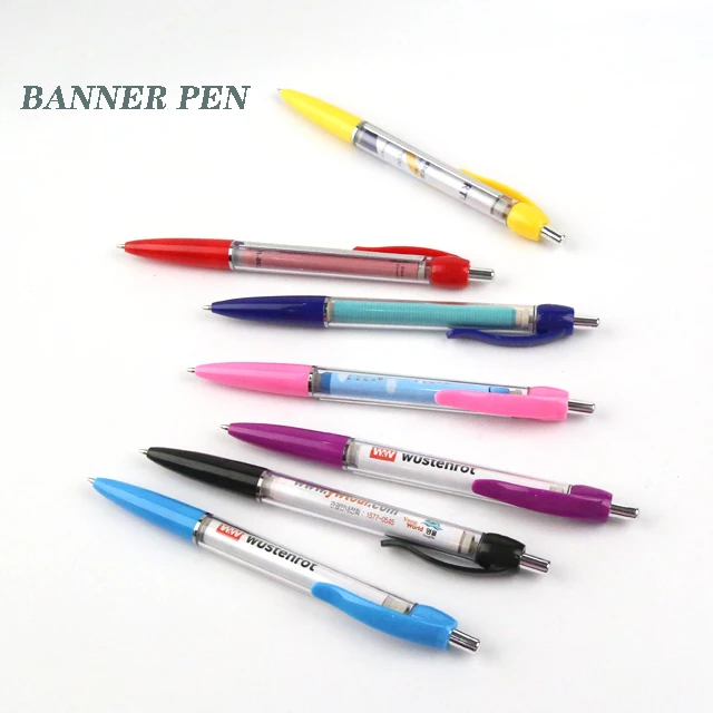 Longorgeous Plastic Rolling Paper Banner Ball Pen Flag Pen with Printed Logo with Message Flag Paper