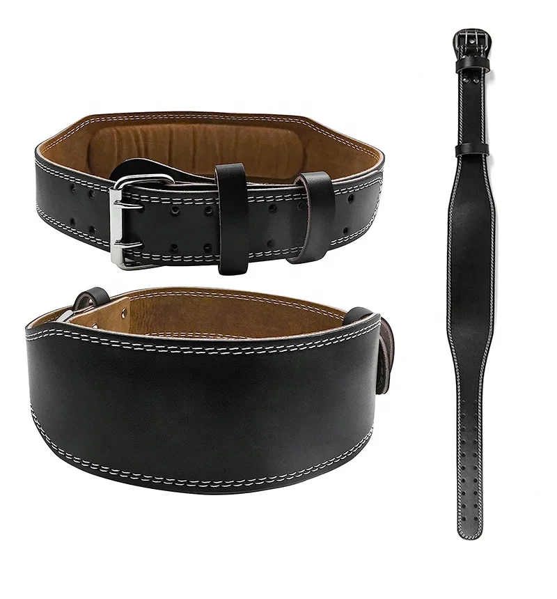 Cheap Leather Weight Lifting Belt Extra-wide  Padded Lumbar Back Support 11 Adjustable holes Weight Lifting Belt