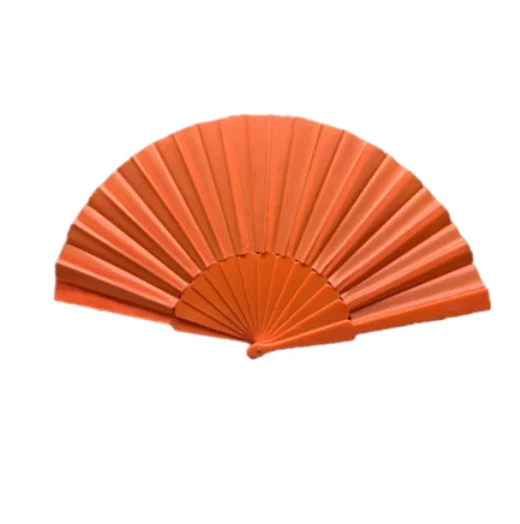 Wholesale Manufacturing 23cm Custom Colored Plastic Rib Satin Oxford Cloth Folding Hand Fan for Promotion
