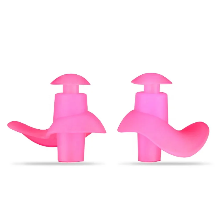 Pink brand new soft silicone earplugs for swimming swimmer swimming earplug set